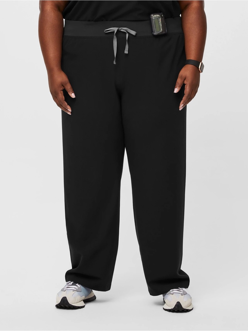 Figs High Waisted Livingston Basic Scrub Pants™ Black/Grey 4XL Tall